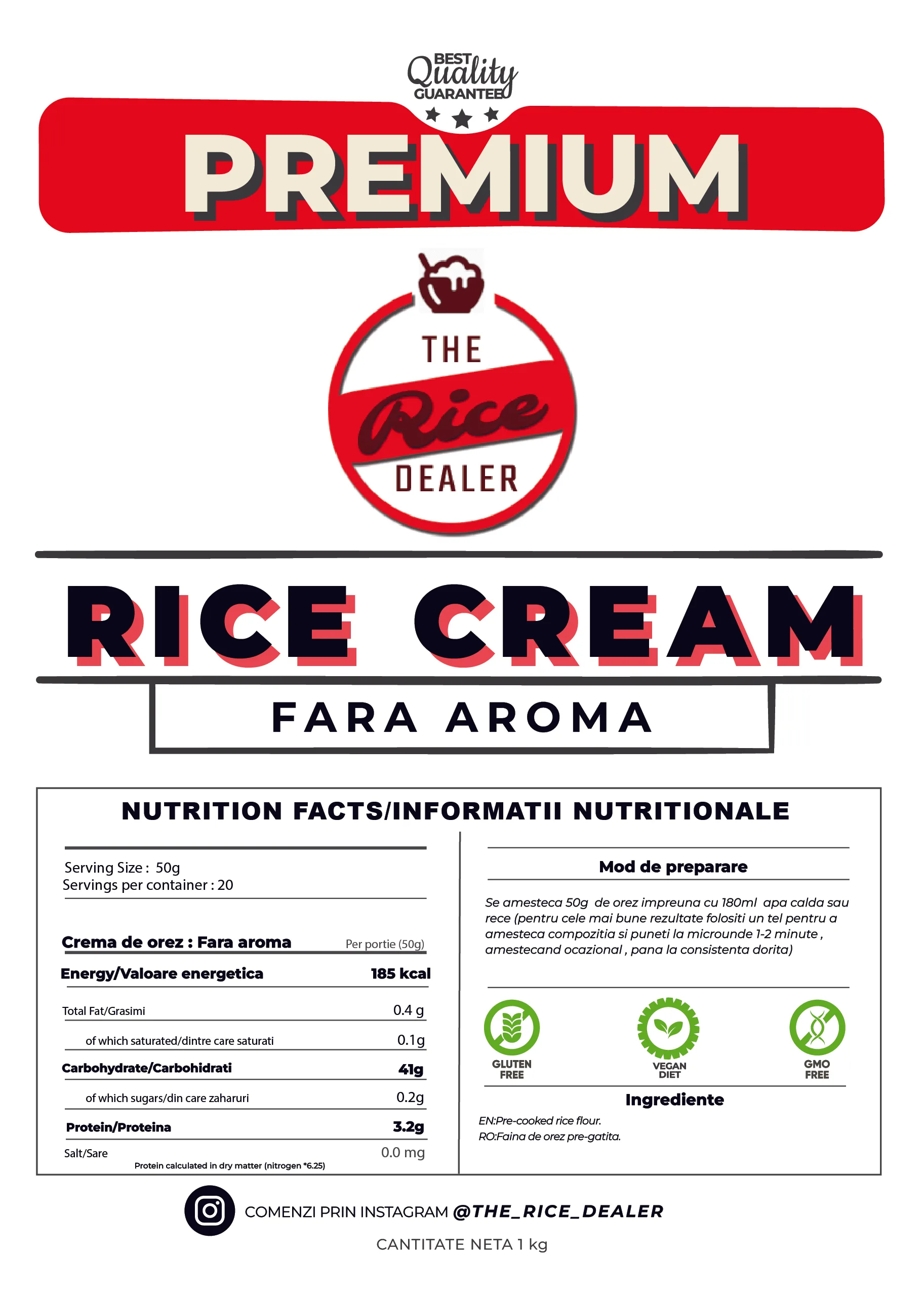 Crema de orez 1kg – Fara Aroma - imagine 2