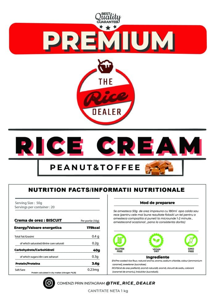 Crema de orez 1kg - Peanut&Toffee - imagine 2
