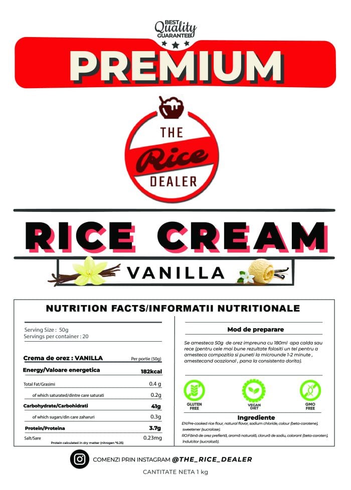 Crema de orez 1kg - Vanilie - imagine 2