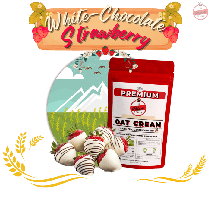 Crema de Ovaz instant 1kg – White Cioco Strawberry - imagine 1