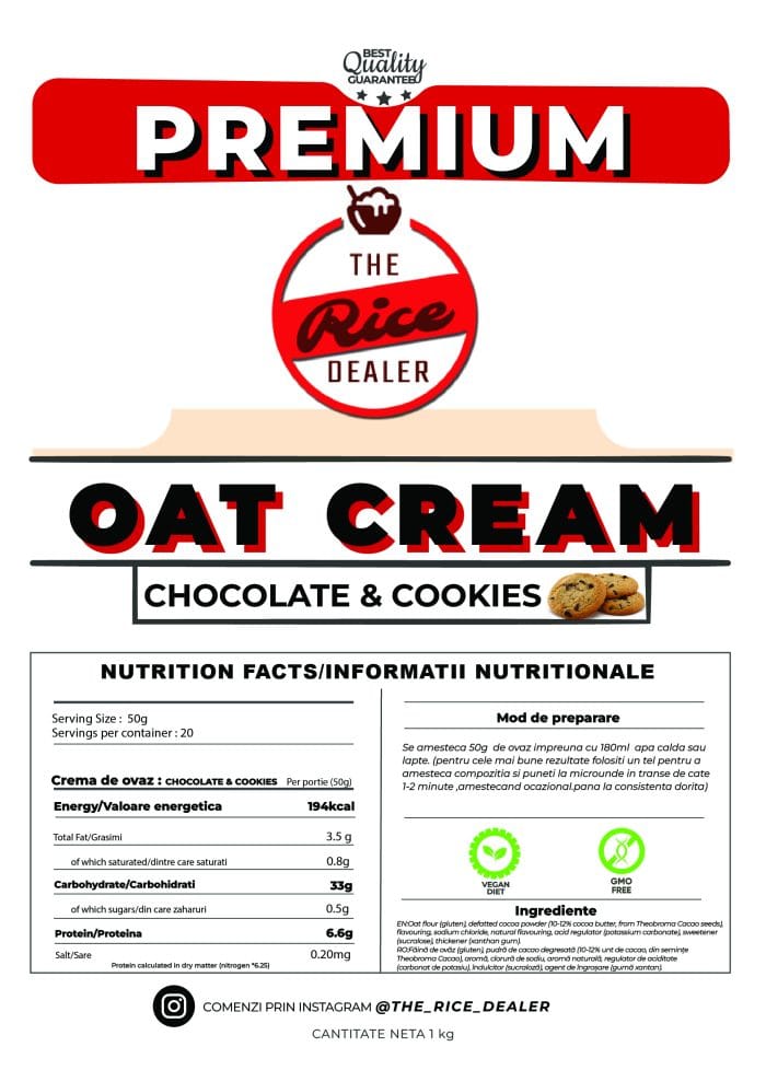 Crema de Ovaz 1kg – Chocolate&Cookies - imagine 3