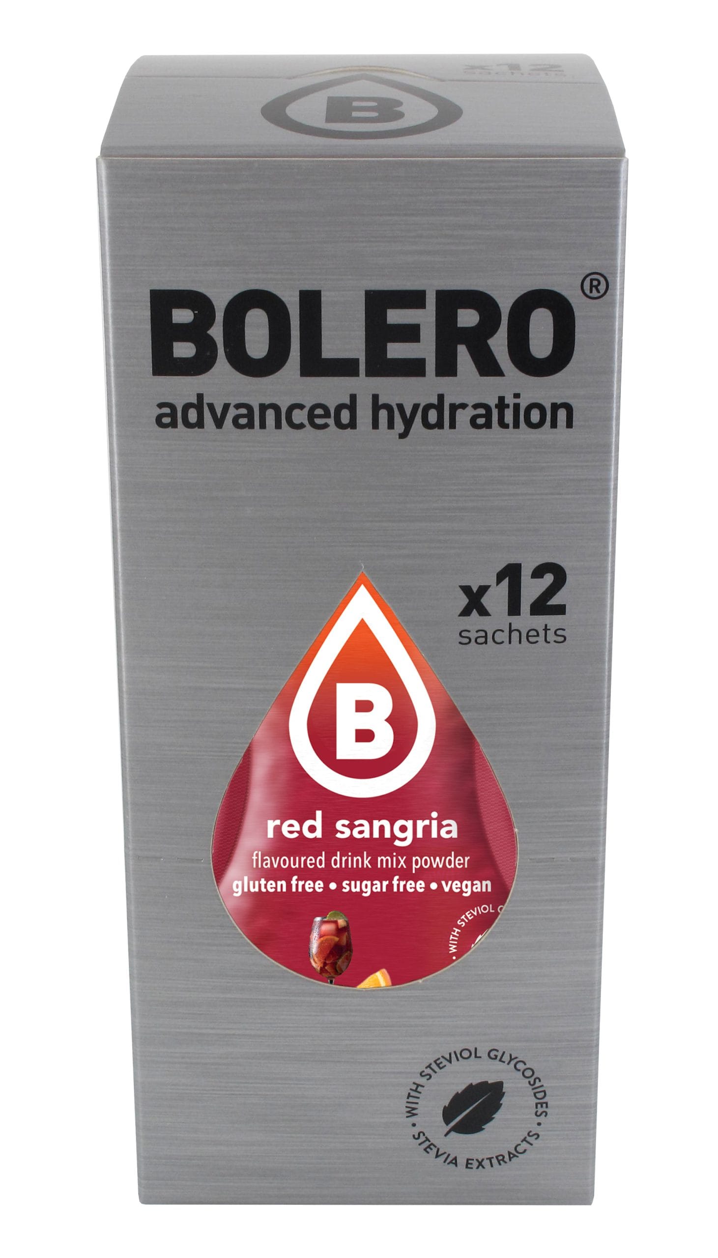 box 12_Red_Sangria_face BOLERO® Red Sangria (12x9g) – Băutură Instant Fără Zahăr, Zero Calorii - imagine 4